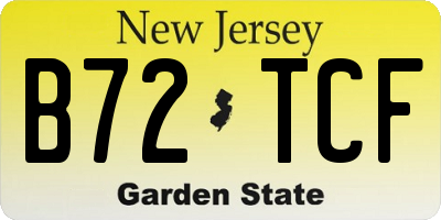 NJ license plate B72TCF