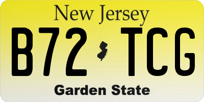 NJ license plate B72TCG
