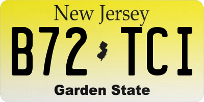 NJ license plate B72TCI