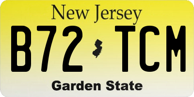 NJ license plate B72TCM