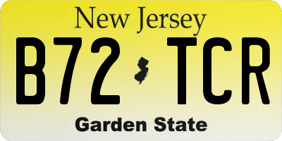 NJ license plate B72TCR