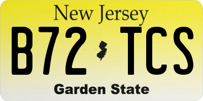 NJ license plate B72TCS