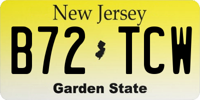 NJ license plate B72TCW