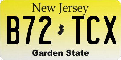 NJ license plate B72TCX