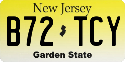 NJ license plate B72TCY