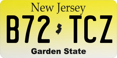 NJ license plate B72TCZ