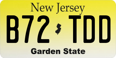 NJ license plate B72TDD