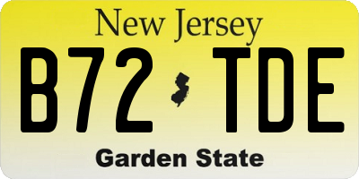 NJ license plate B72TDE