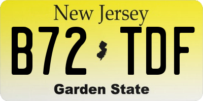 NJ license plate B72TDF