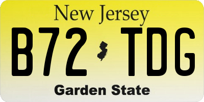 NJ license plate B72TDG