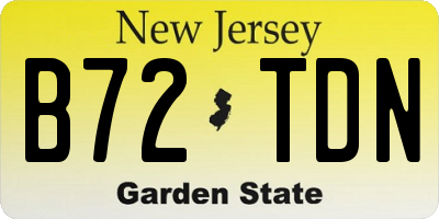 NJ license plate B72TDN