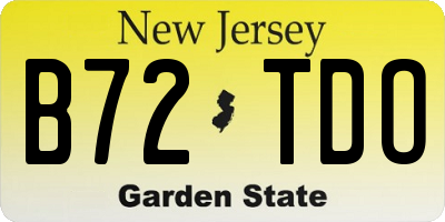 NJ license plate B72TDO