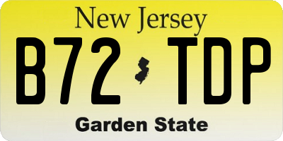 NJ license plate B72TDP