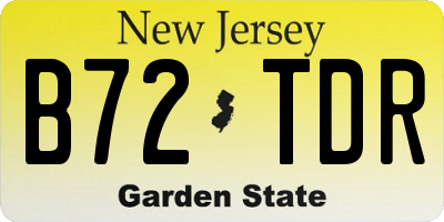 NJ license plate B72TDR