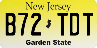 NJ license plate B72TDT