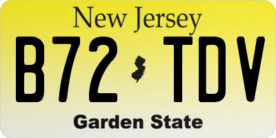 NJ license plate B72TDV