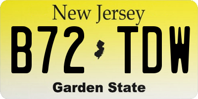 NJ license plate B72TDW