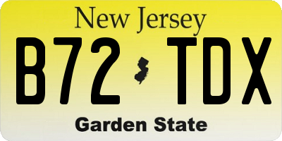 NJ license plate B72TDX