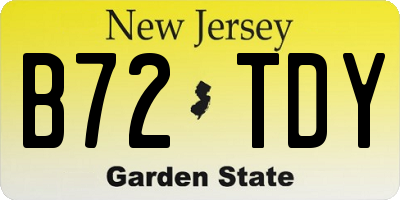 NJ license plate B72TDY