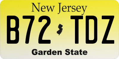 NJ license plate B72TDZ