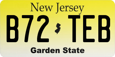 NJ license plate B72TEB