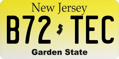 NJ license plate B72TEC