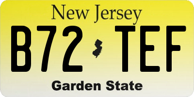 NJ license plate B72TEF
