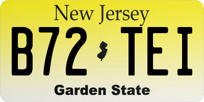 NJ license plate B72TEI