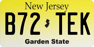 NJ license plate B72TEK