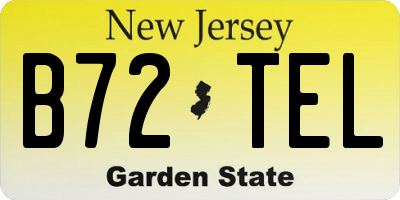 NJ license plate B72TEL