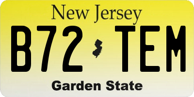NJ license plate B72TEM