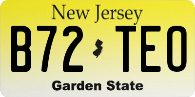 NJ license plate B72TEO