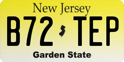 NJ license plate B72TEP