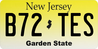 NJ license plate B72TES
