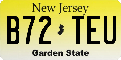 NJ license plate B72TEU