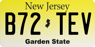 NJ license plate B72TEV
