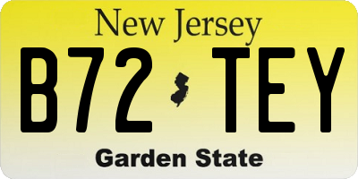 NJ license plate B72TEY
