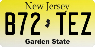 NJ license plate B72TEZ