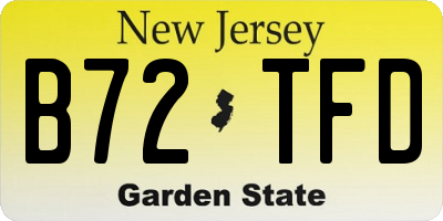 NJ license plate B72TFD