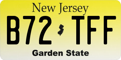 NJ license plate B72TFF