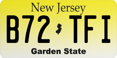 NJ license plate B72TFI