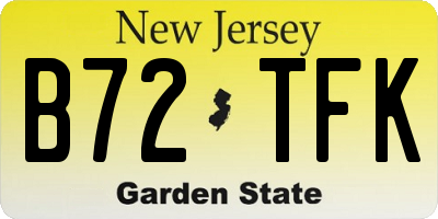 NJ license plate B72TFK