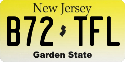 NJ license plate B72TFL