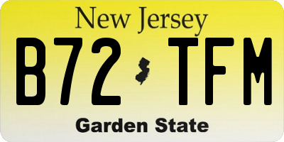 NJ license plate B72TFM