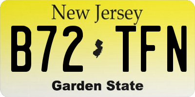 NJ license plate B72TFN