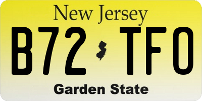 NJ license plate B72TFO