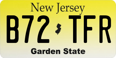 NJ license plate B72TFR