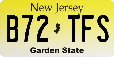 NJ license plate B72TFS