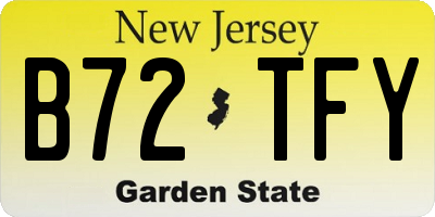 NJ license plate B72TFY