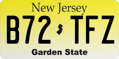 NJ license plate B72TFZ